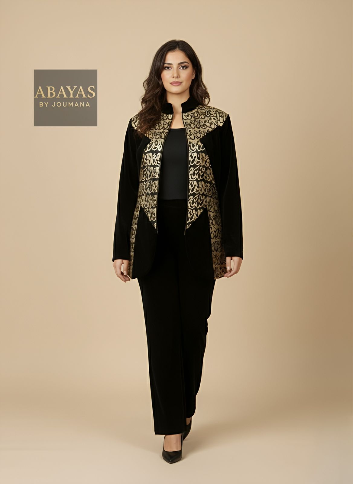 Black Winter Set With Golden Patterns