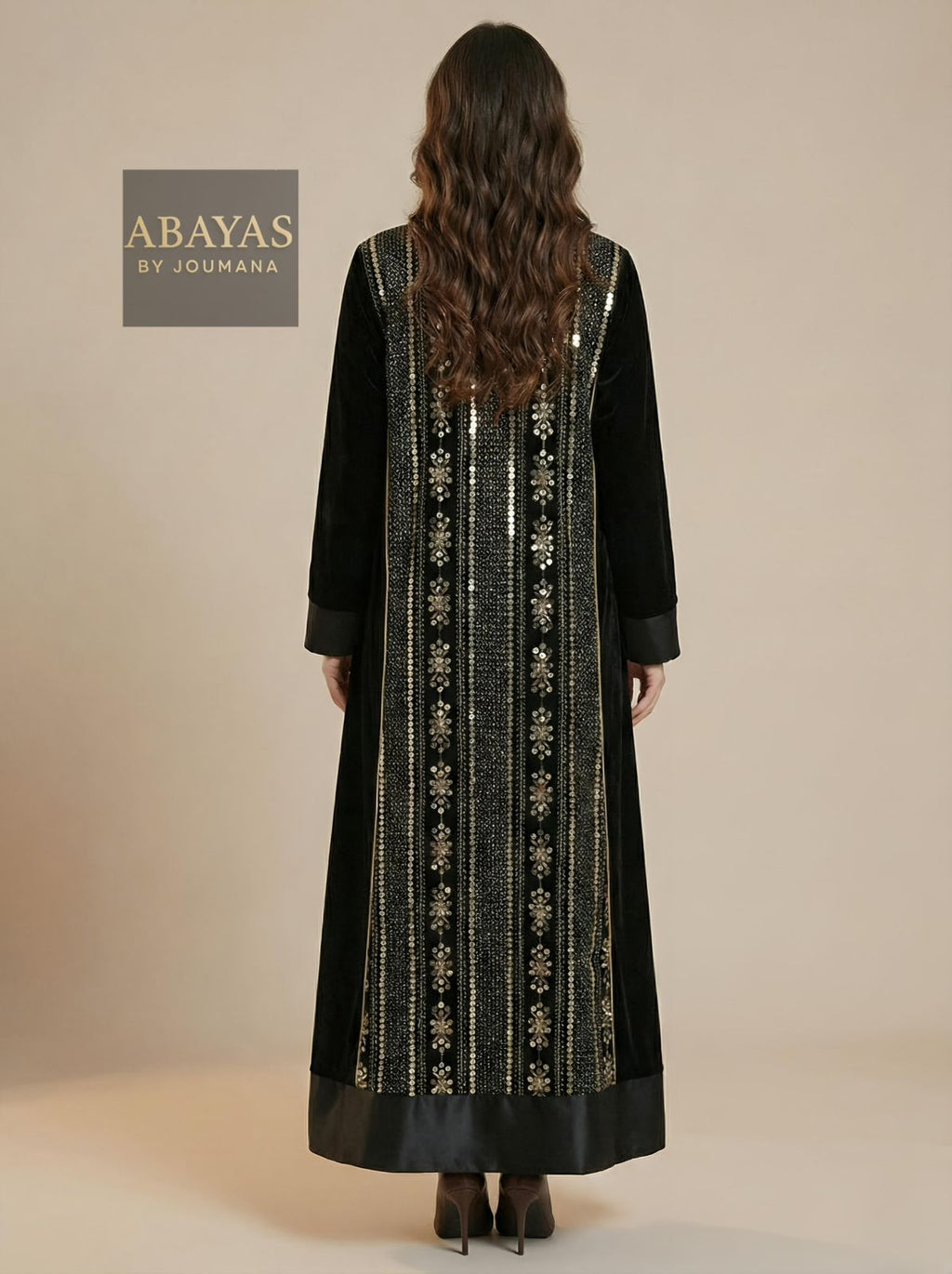 Black Embroidered Abaya (Black Frame)