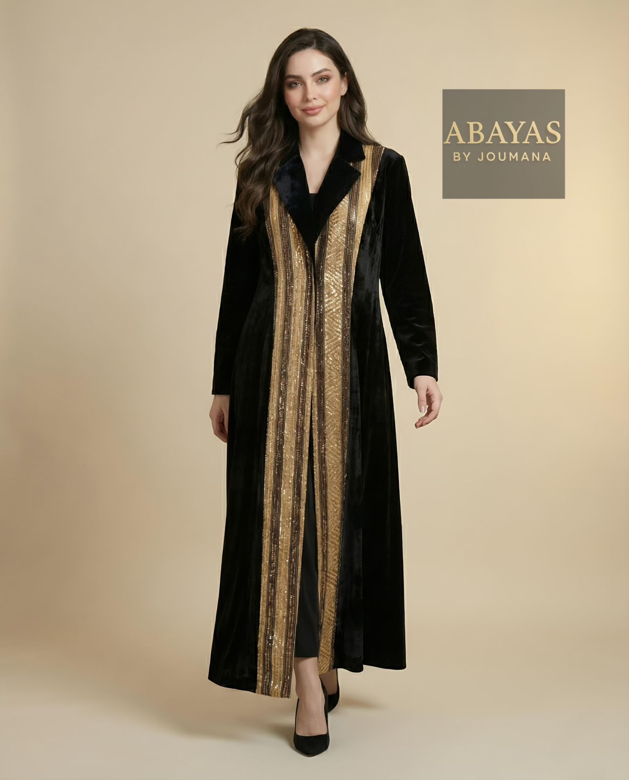 Black Velvet Abaya (Coat style)