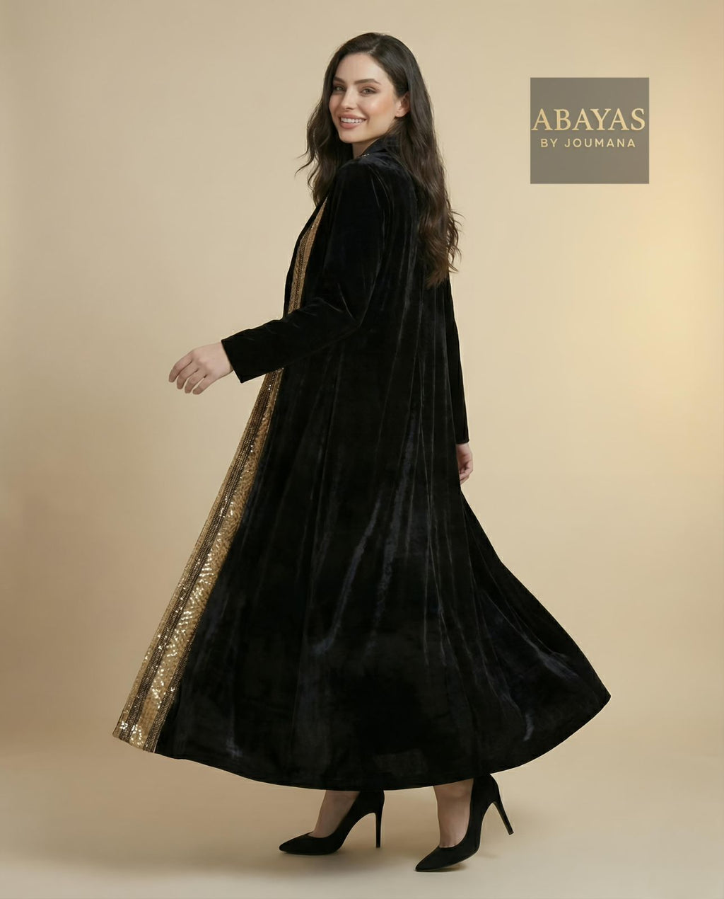 Black Velvet Abaya (Coat style)
