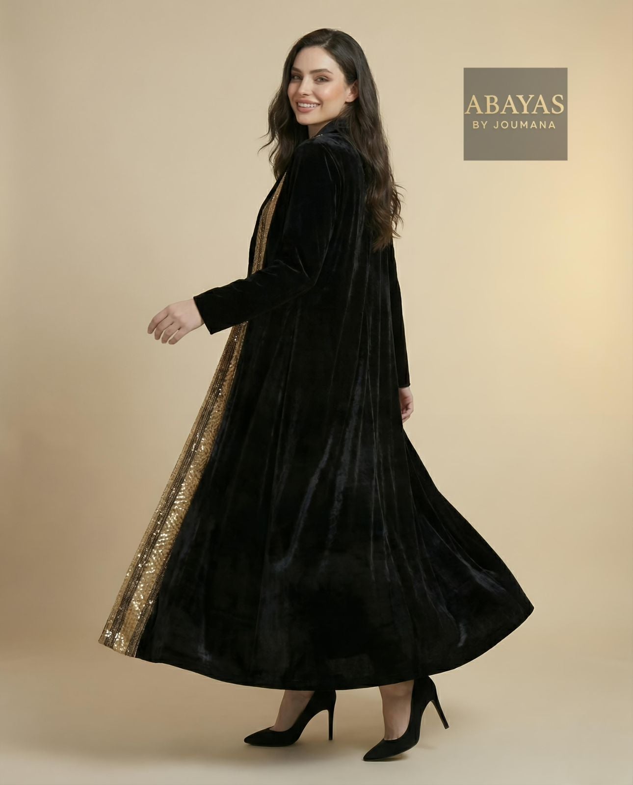Black Velvet Abaya (Coat style)