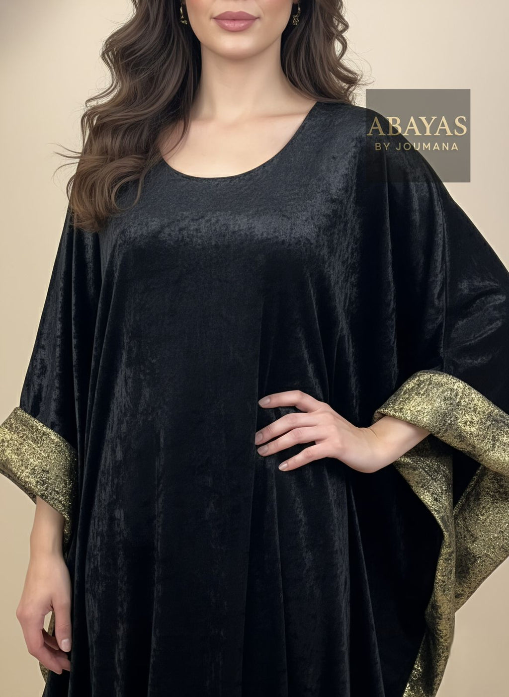 One Size Black Jalabiya With Golden Touch