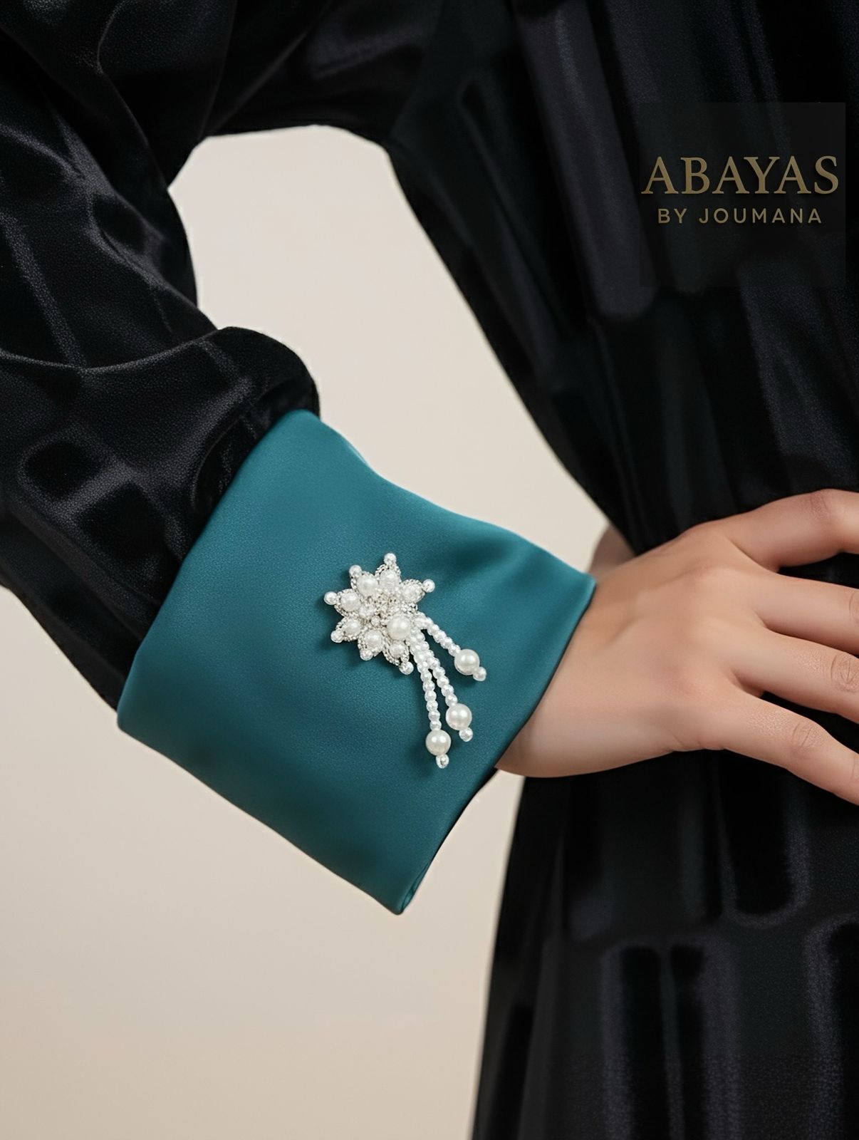 Black 3D Abaya With Embroidery