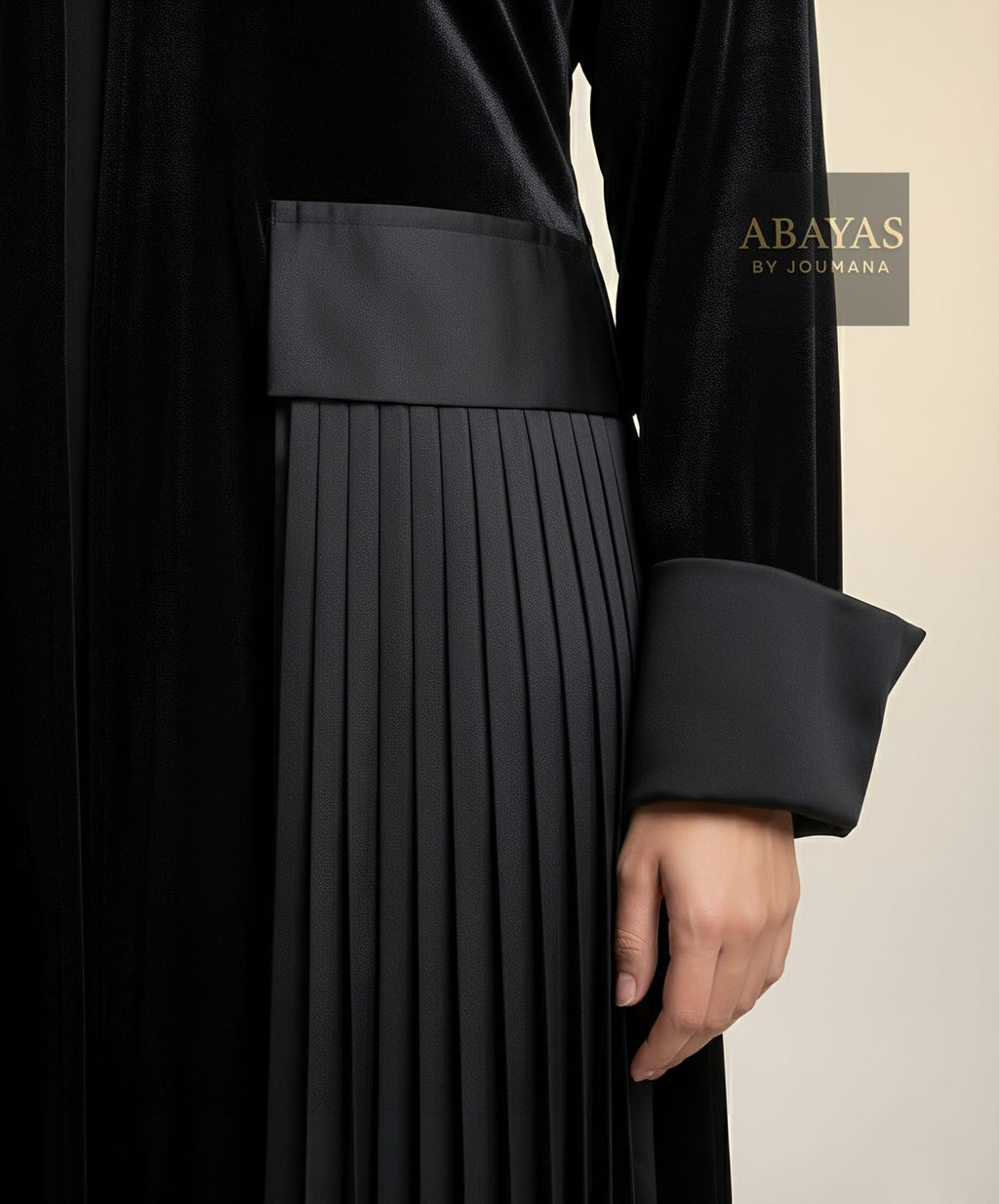 Black Abaya With A Pocket Design
