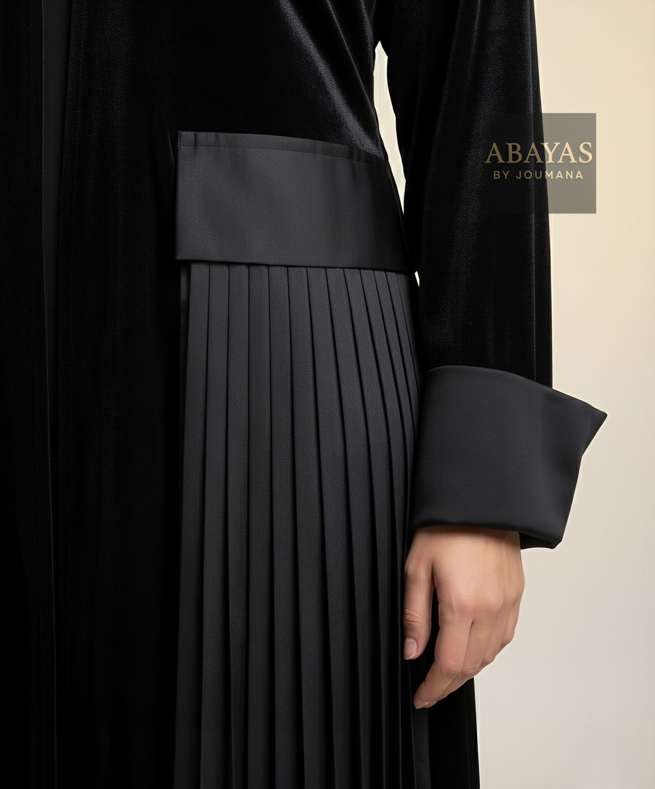 Black Abaya With A Pocket Design