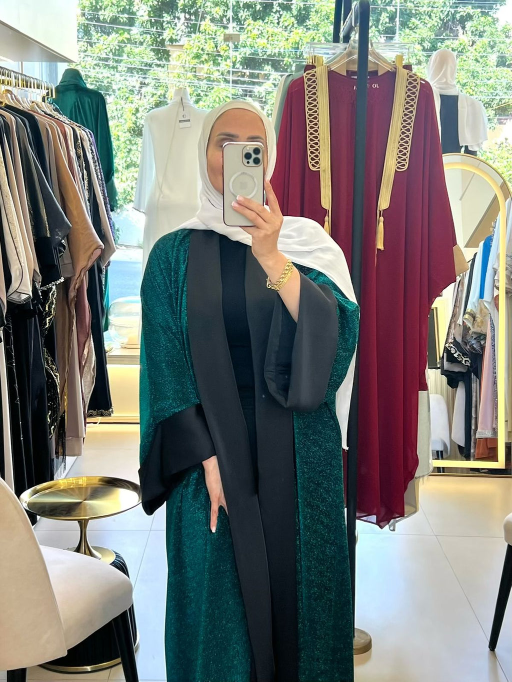 Feyrouzi Light Velvet Abaya With Black Edges