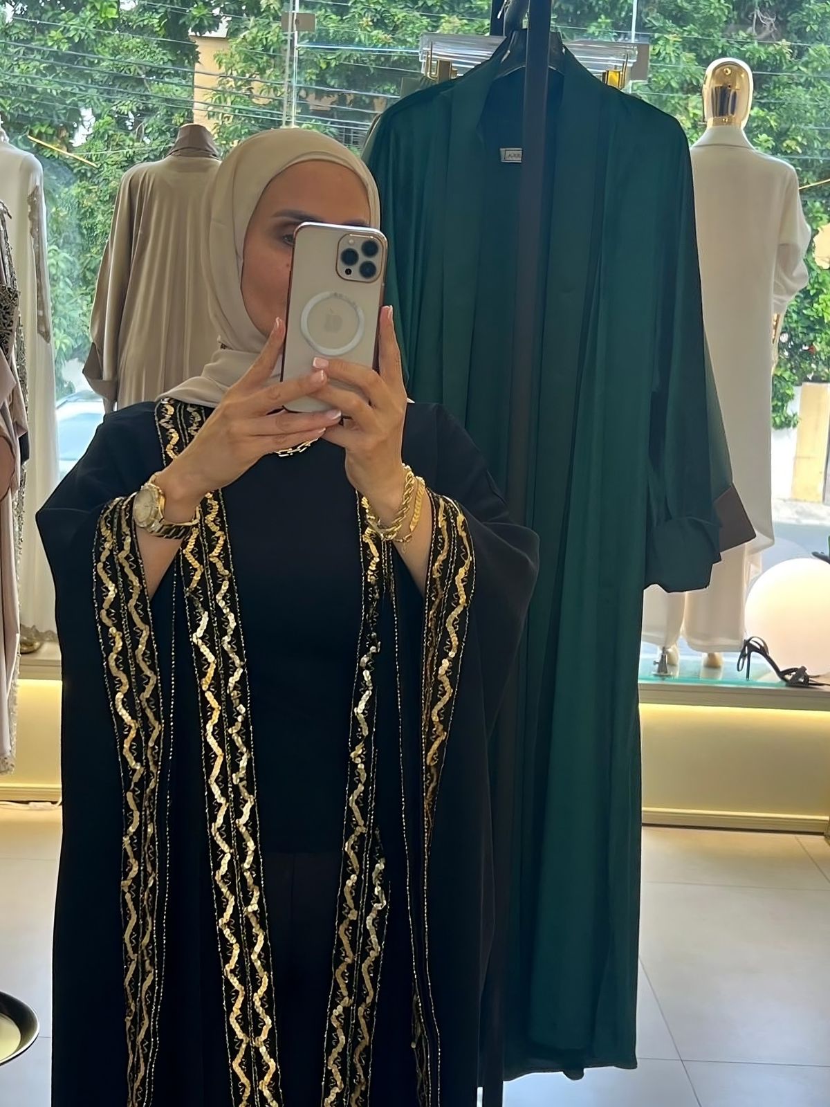 Black Abaya With Golden Embroidery
