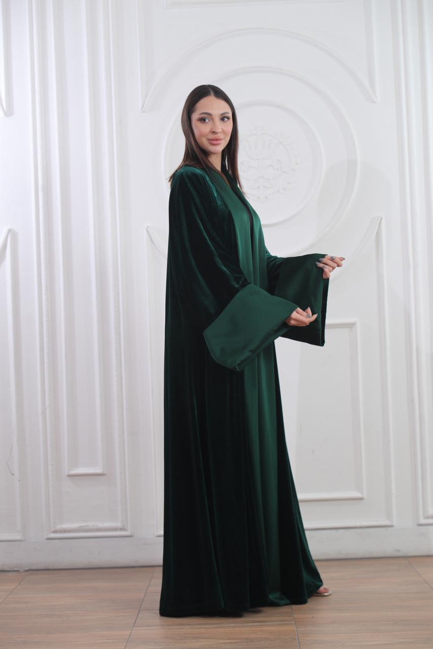 Dark Green Velvet Abaya