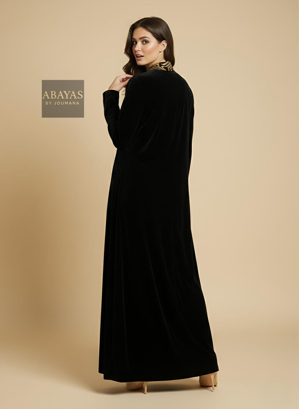 Black Jalabiya With Golden Embroidery