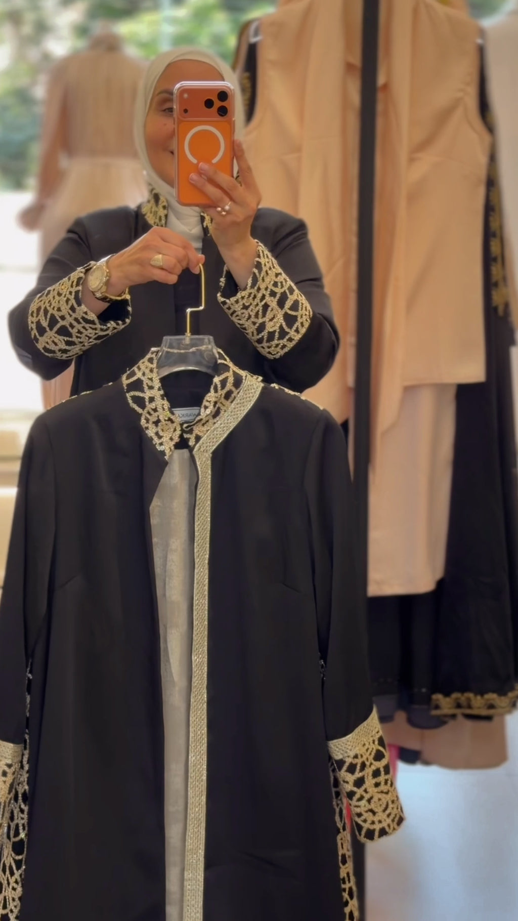 Black Luxury Abaya With Golden Touch