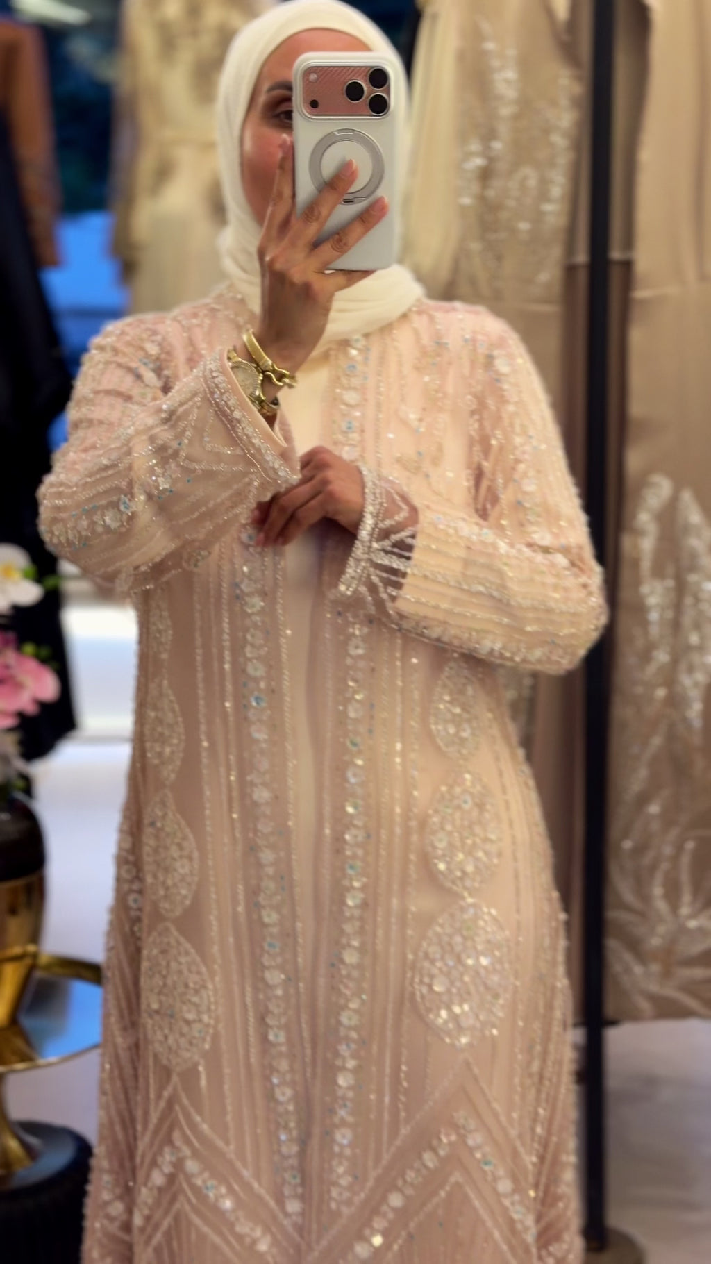 Royal Peach Abaya + Dress